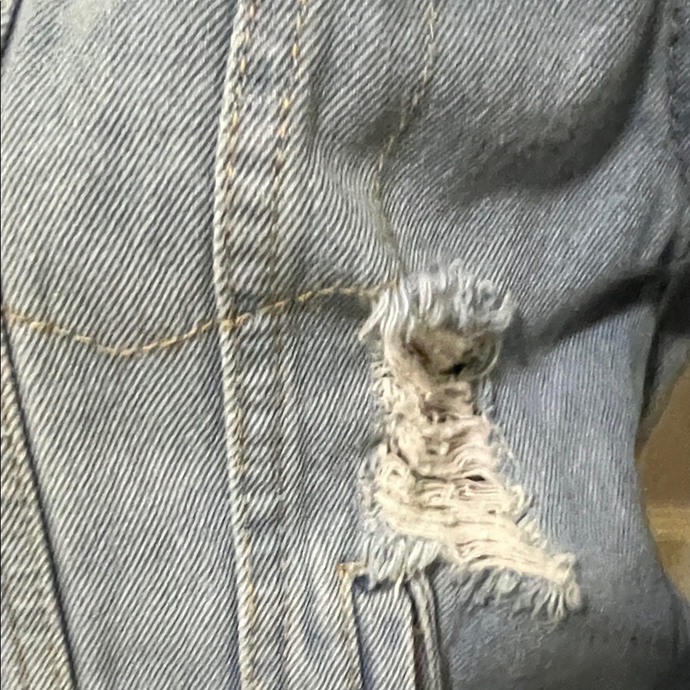 Love Tree Light Blue Distressed Denim Jacket - Picture 8 of 13